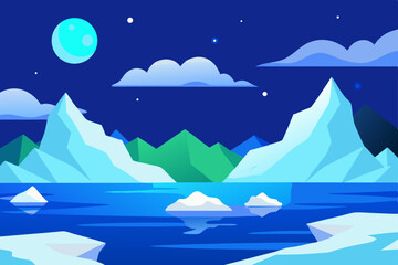 Fototapeta premium winter night landscape