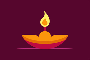burning candle on a black background