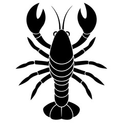 Lobster icon silhouette vector illustration
