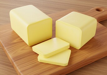 Cheese on wooden board