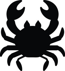 crab silhouette on a white background. vector illustration. ocean creature