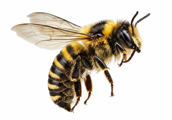 Bee on white background