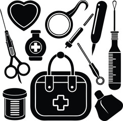 Medical tools vector art design.