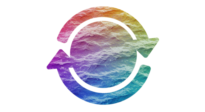 Isolated Colorful Water Refresh Symbol with Circular Arrows