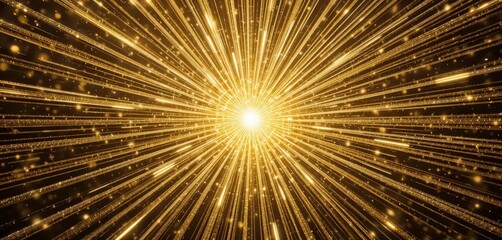 Obraz premium Golden Burst of Celebration Shimmering Radial Glitter Pattern for New Year s and Special Events
