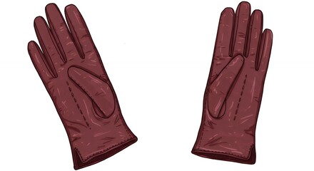 Elegant Maroon Leather Gloves: A Fashionable Accessory