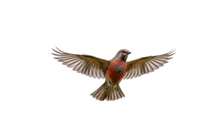 Obraz premium Isolated European Robin in Mid-Flight with Open Wings