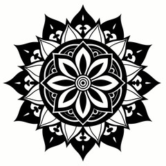 black mandala frame vector background. illustration