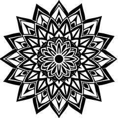 black mandala frame vector background. illustration