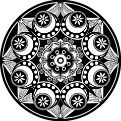black mandala frame vector background. illustration