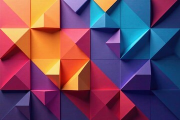 Obraz premium Geometric shapes, perfectly aligned, colorful grid, background, shapes, bold
