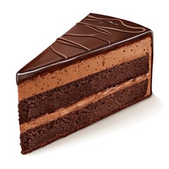 chocolate cake isolated on white