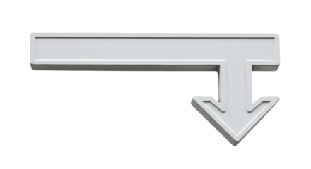 Isolated Arrow Down Sign with Text Box