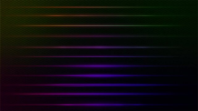 Glowing Light Lines: A mesmerizing array of radiant, colorful lines creates a futuristic and dynamic visual spectacle. Each line emits a soft, ethereal glow against a dark backdrop.