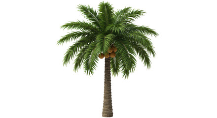 Isolated Coconut Palm Tree with Coconuts