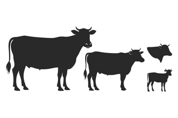 cow silhouette vector illustration