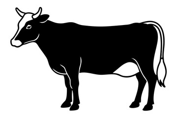 cow silhouette vector illustration