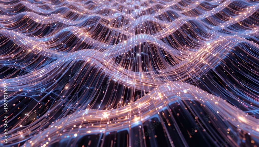 Poster dynamic light waves creating a mesmerizing visual experience virtual space digital art abstract envi