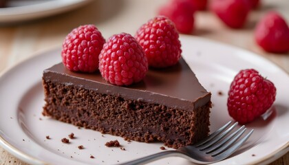 cake slice on a ceramic plate with fork   v 6