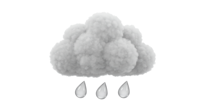 Isolated Cartoon Cloud with Rain Drops - Powered by Adobe