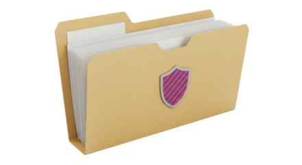 Isolated Folder with Shield Security Symbol