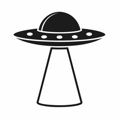 UFO Icon with Light Beam Vector Design.