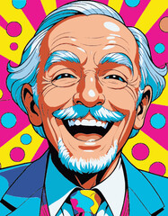 16 colores de un hombre mayor alegre