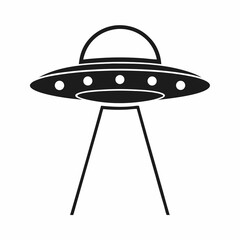 UFO Icon with Light Beam Vector Design.