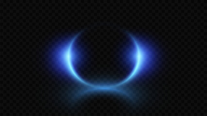 Abstract circle shine blue light effect background. Curve light effect of blue line. Abstract luxury blue light vector flare semicircle and spark light effect. 