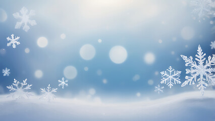 Natural Winter Christma creating a magical and  all to enjoy no people christmas card snowing greeting card blue background. ai