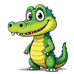 Fototapeta premium Adorable Cartoon Crocodile Vector Illustration