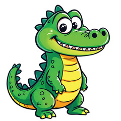 Fototapeta premium Adorable Cartoon Crocodile Vector Illustration