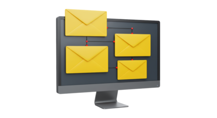 Isolated Email Network on Computer Screen