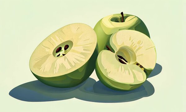 Green apples, sliced
