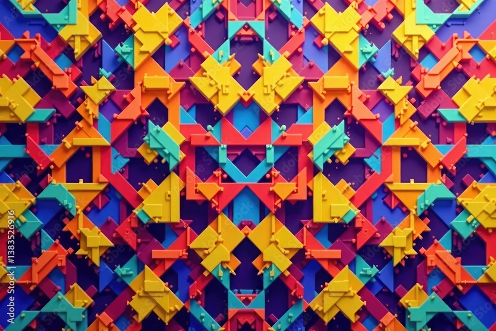 Canvas Prints interlocking geometric shapes forming a continuous pattern, motif, backdrop