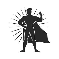 Super Power icon silhouette vector illustration