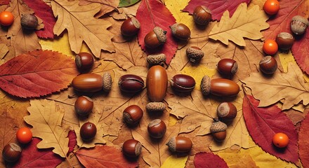 Autumn's Acorn Embrace AI Generated