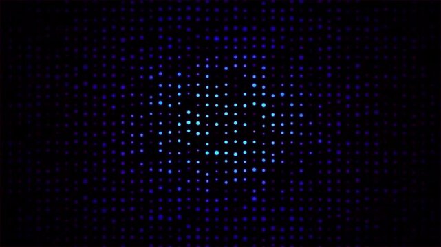 Blue binary code pattern glows with bright, abstract light in a dark, space-like illustration