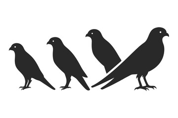 set of Kestrel silhouette vector illustration