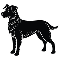 Black and white vector illustration of a dog silhouette