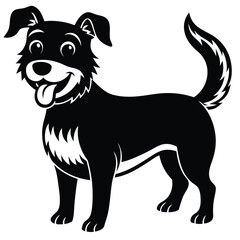 Black and white dog silhouette illustration