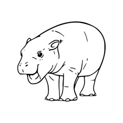 cute hippo illustration