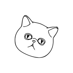 cat head line art vector