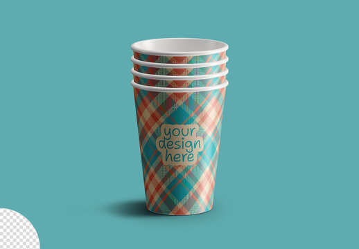 Stack of Takeaway Paper Cups Mockup