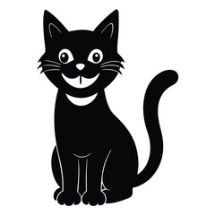 vector illustration of black cat