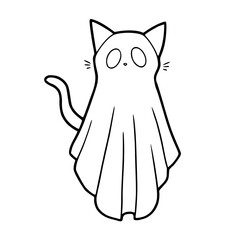 cute Halloween cat ghost