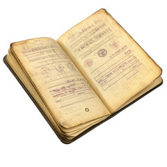 Open Passport Image on transparent background