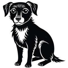 vector illustration of a black dog