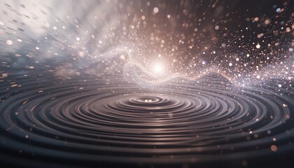 Fototapeta premium Dynamic ripples of light and energy abstract visual art digital artwork cosmic environment atmospheric viewpoint concept of motion and space