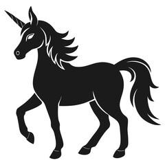 Unicorn silhouette vector illustration